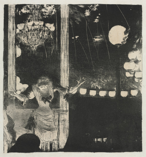 Edgar Degas — Mlle Bécat at the Café des Ambassadeurs (Black and White) | Fine Art Print