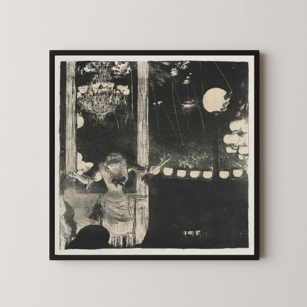 Edgar Degas — Mlle Bécat at the Café des Ambassadeurs (Black and White) | Fine Art Print