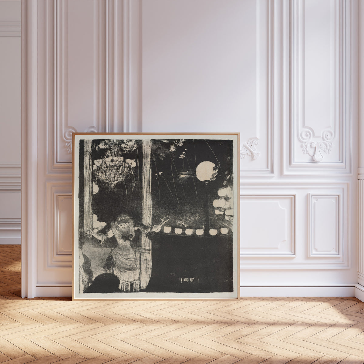 Edgar Degas — Mlle Bécat at the Café des Ambassadeurs (Black and White) | Fine Art Print