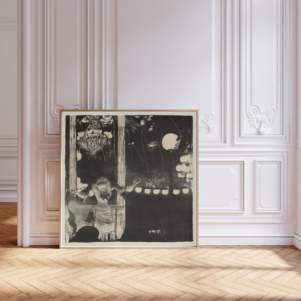Edgar Degas — Mlle Bécat at the Café des Ambassadeurs (Black and White) | Fine Art Print