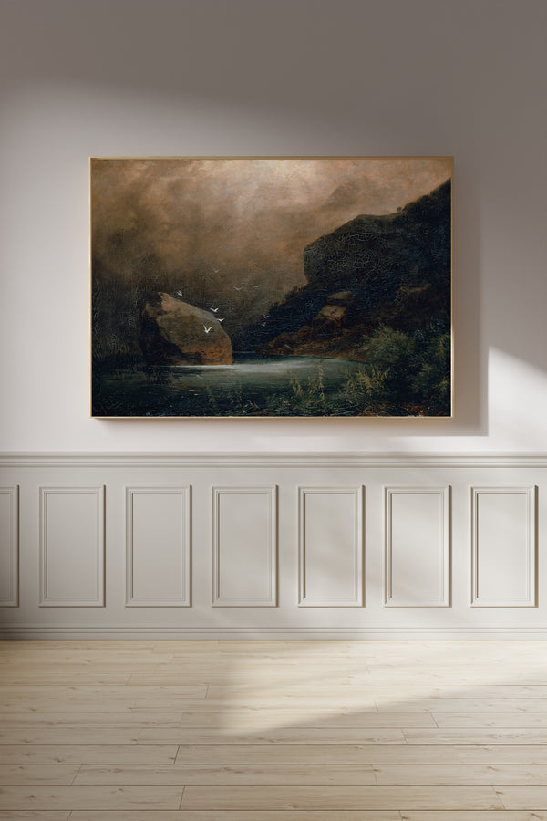 Arnold Böcklin — Mountain Lake with Seagulls | Landscape Fine Art Print