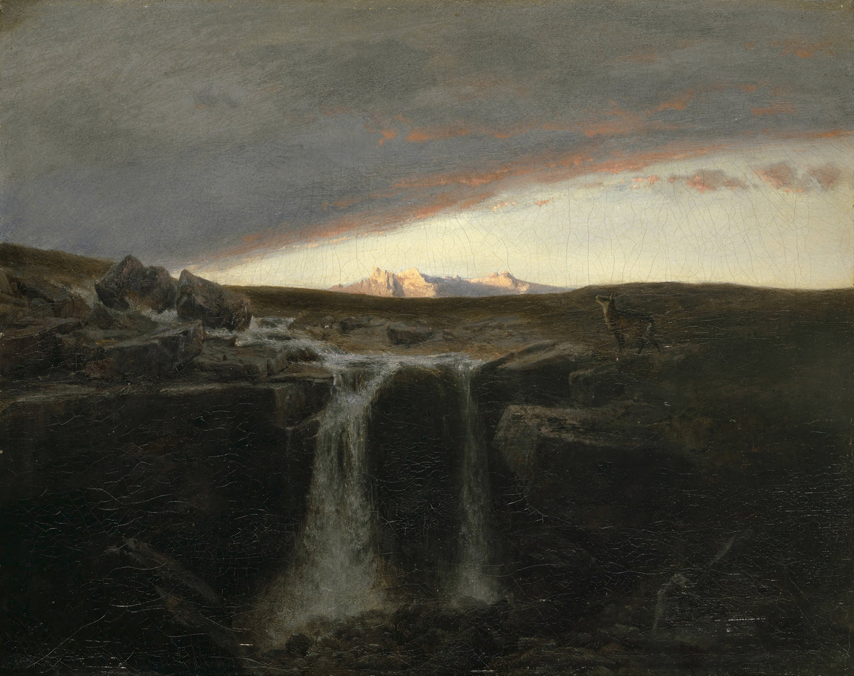Arnold Böcklin — Mountain Landscape with Waterfall | Landscape Fine Art Print