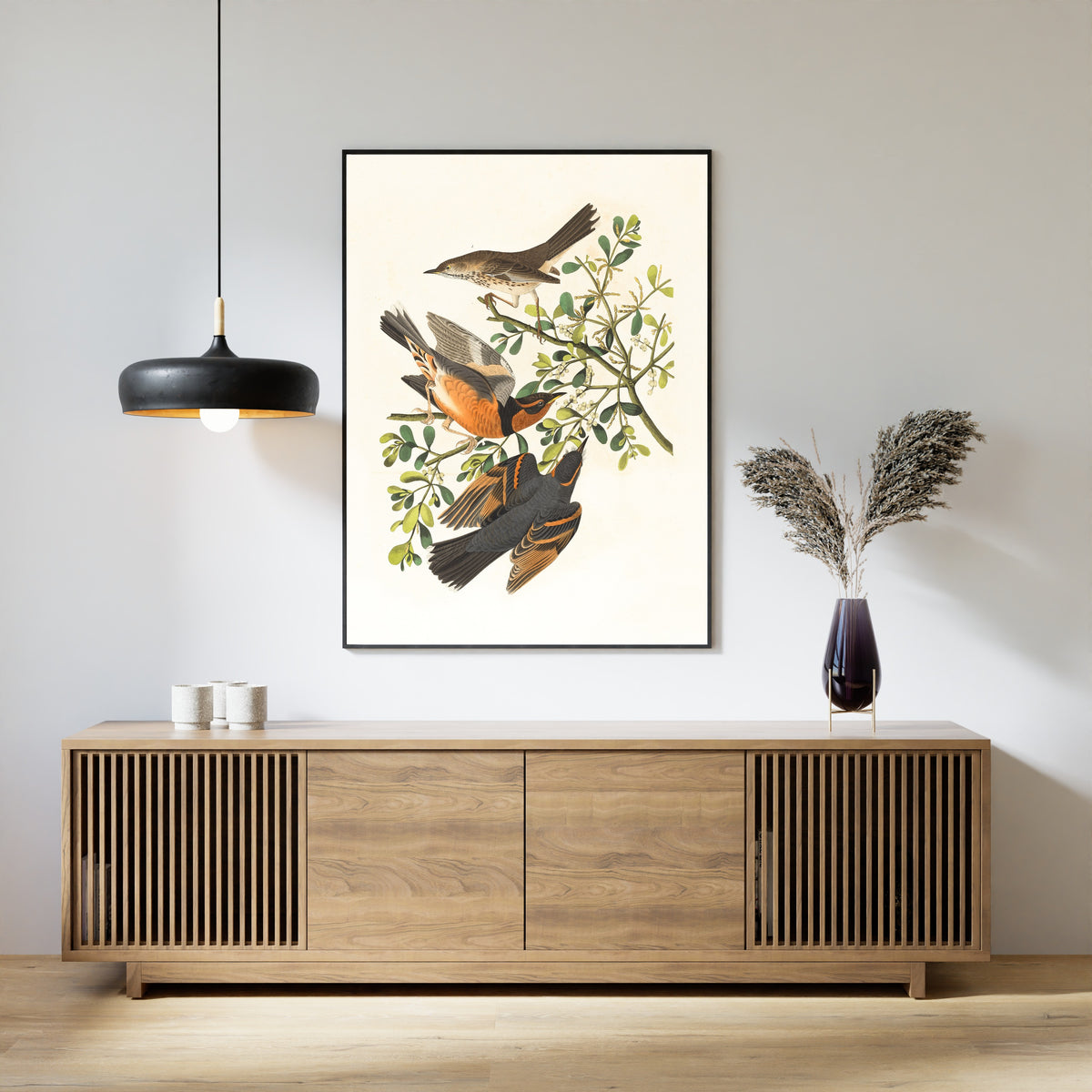 John James Audubon — Mountain Mocking Bird and Varied Thrush | Natural History Print