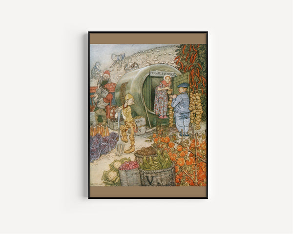 Arthur Rackham — Mr. and Mrs. Vinegar at Home | Fairy Tale Illustration Print