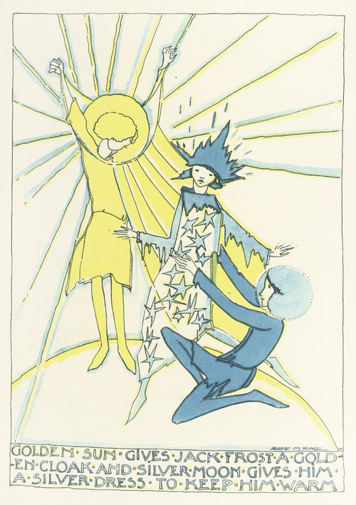 Mummy's Bedtime Story Book: Golden Sun Gives Jack Frost a Golden Cloak and Silver Moon Gives Him a Silver Dress to Keep Him Warm by Jessie M. King — A sun