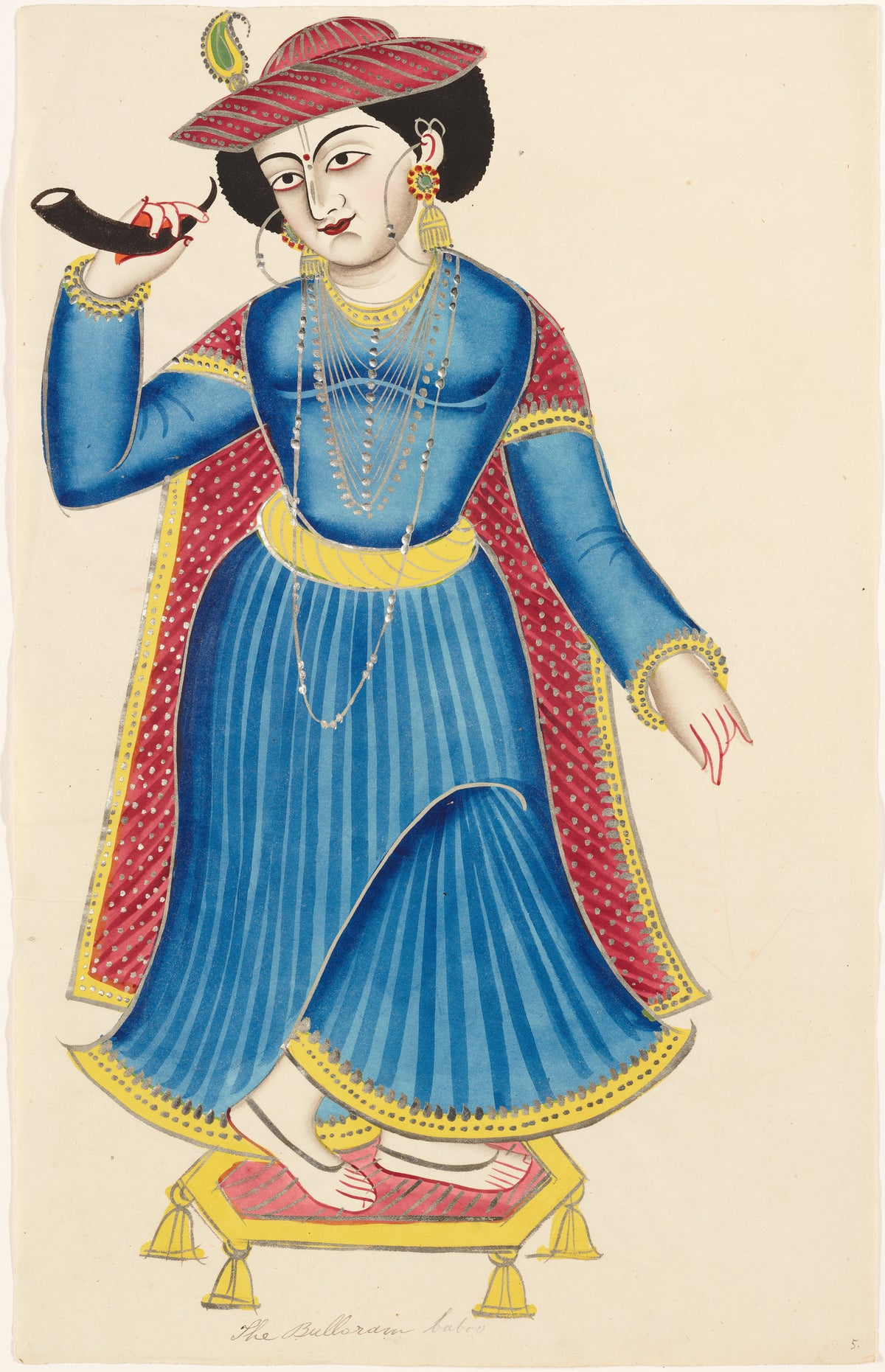 Kalighat painter — Musician | Kalighat Painting Print