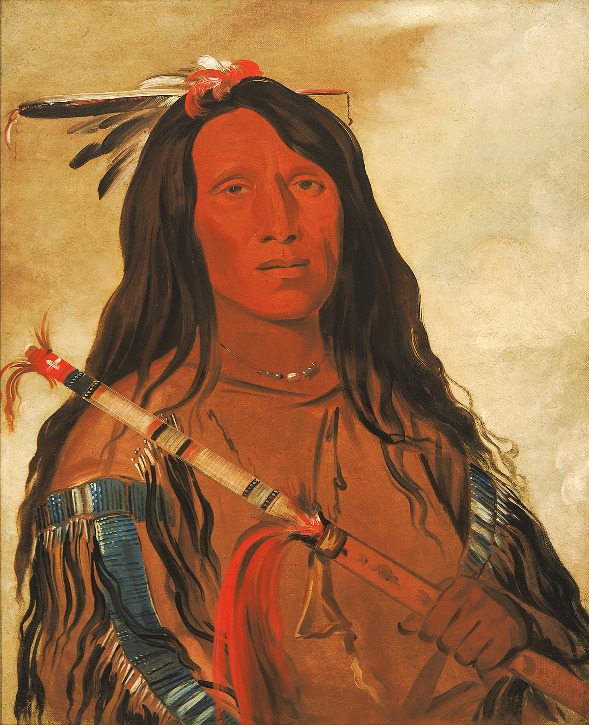 George Catlin — Né-hee-ó-ee-wóo-tis, Wolf on the Hill, Chief of the Tribe | Western Art Print