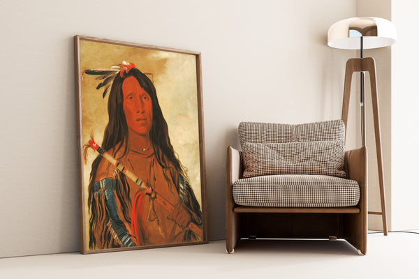 George Catlin — Né-hee-ó-ee-wóo-tis, Wolf on the Hill, Chief of the Tribe | Western Art Print