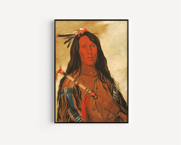 George Catlin — Né-hee-ó-ee-wóo-tis, Wolf on the Hill, Chief of the Tribe | Western Art Print