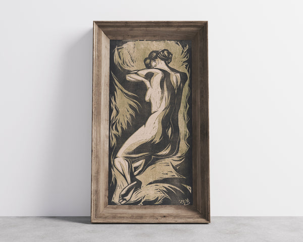 Meijer Bleekrode — Naked Woman | Woodcut Print