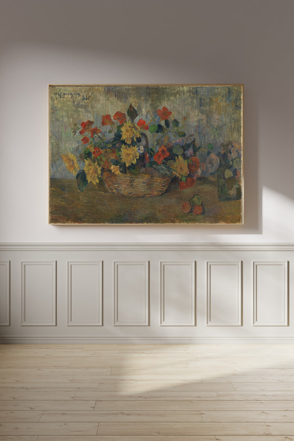 Paul Gauguin — Nasturtiums and Dahlias in a Basket | Fine Art Print