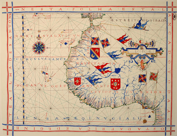 Fernão Vaz Dourado — Nautical Chart of West Africa (Vaz Dourado Atlas) | Manuscript Nautical Chart Print