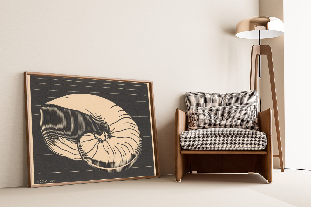 Julie de Graag — Nautilus Shell | Woodcut Print