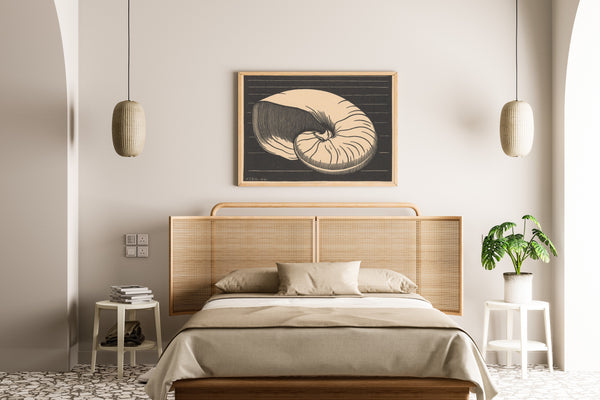 Julie de Graag — Nautilus Shell | Woodcut Print
