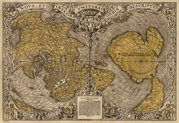 Oronce Finé — Nova et Integra Universi Orbis Descriptio | Antique World Map Print