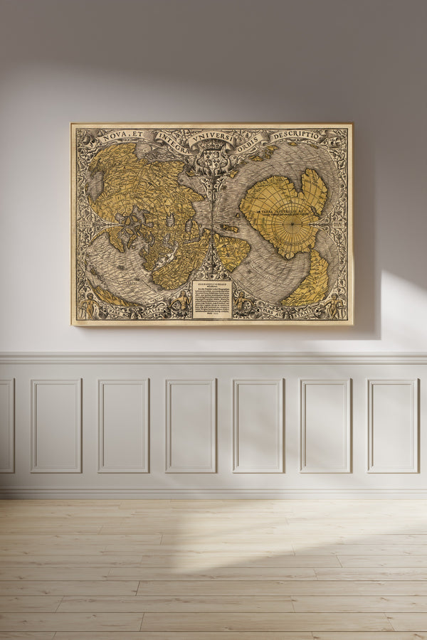 Oronce Finé — Nova et Integra Universi Orbis Descriptio | Antique World Map Print