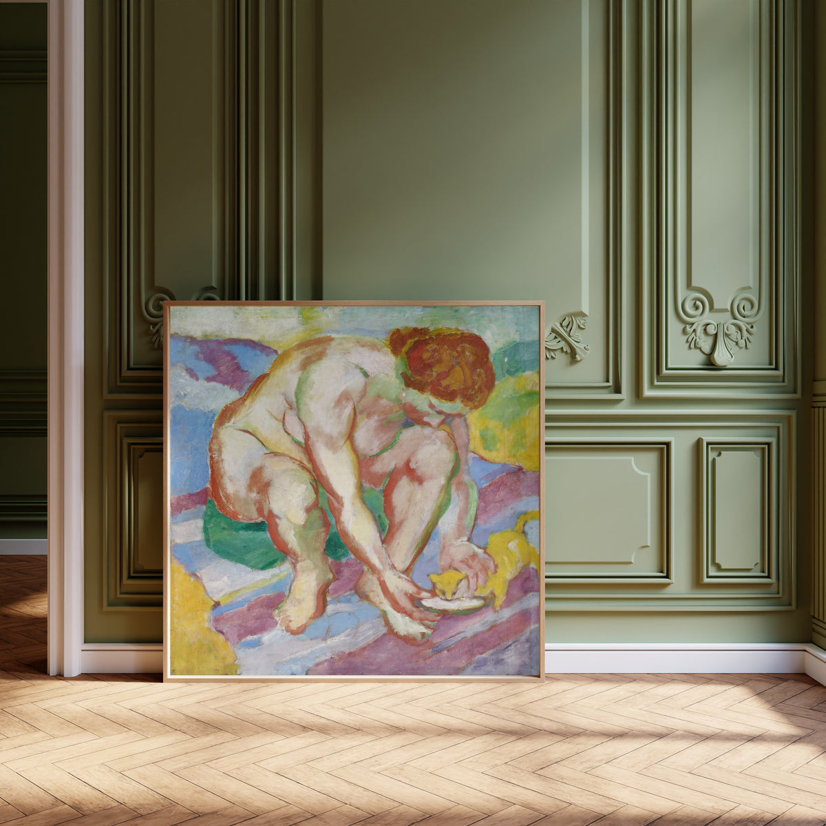 Franz Marc — Nude with Cat | Expressionist Fine Art Print
