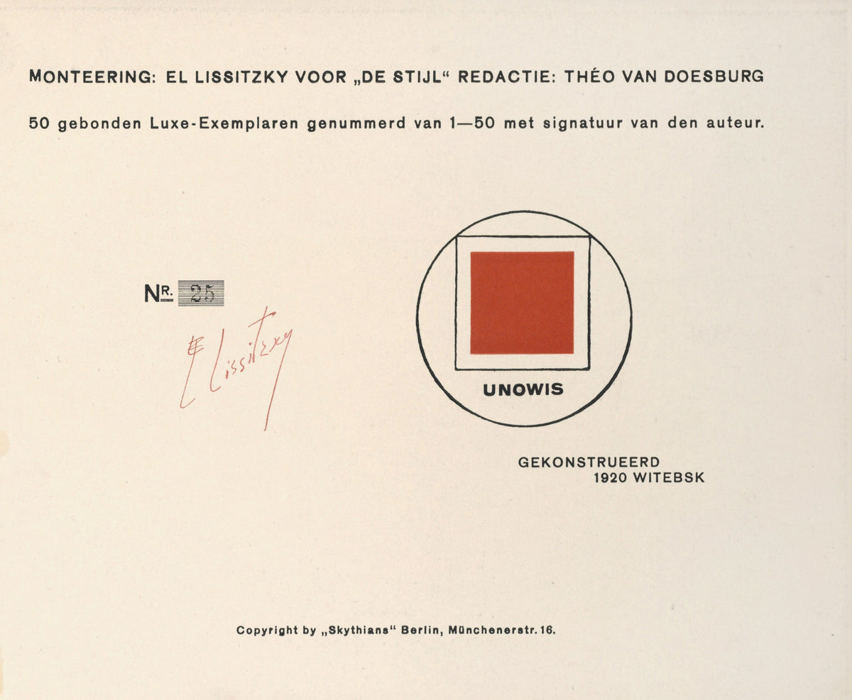 El Lissitzky — Of Two Squares: Colophon | Suprematist Art Print