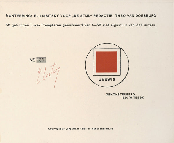 El Lissitzky — Of Two Squares: Colophon | Suprematist Art Print