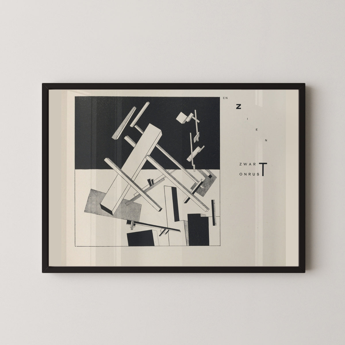 El Lissitzky — Of Two Squares: Construction 3 (...and See: Black, Turmoil, and...) | Suprematist Art Print