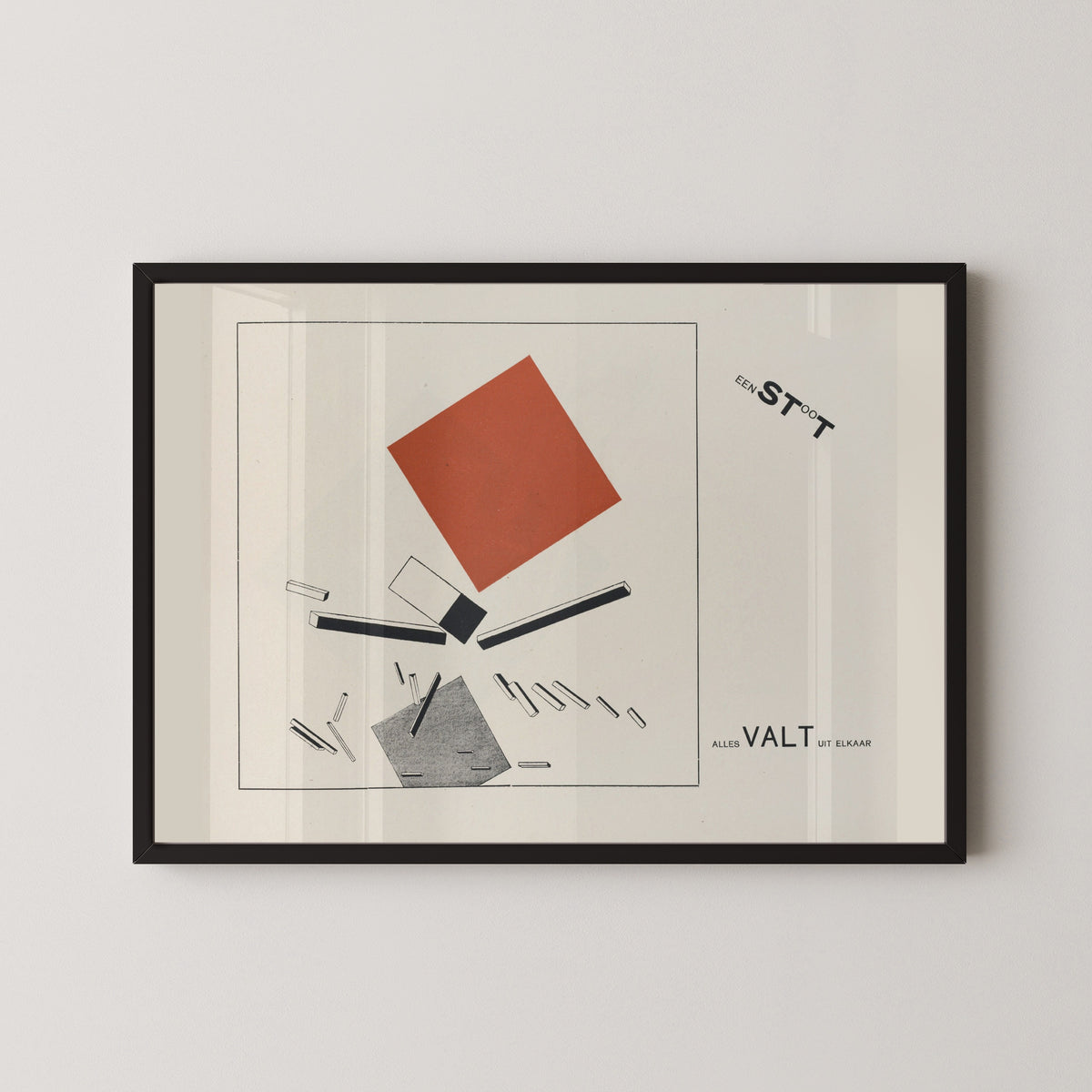 El Lissitzky — Of Two Squares: Construction 4 (A Blow — Everything Falls Apart) | Suprematist Art Print