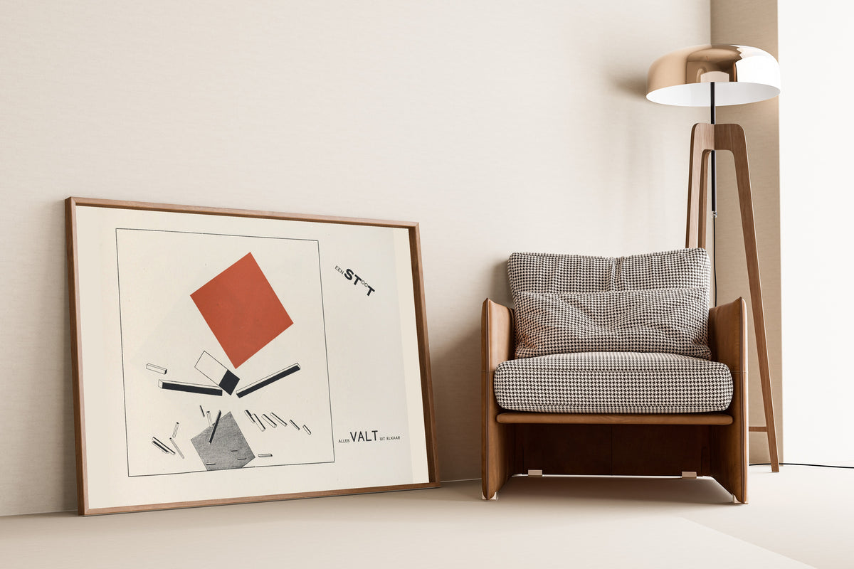 El Lissitzky — Of Two Squares: Construction 4 (A Blow — Everything Falls Apart) | Suprematist Art Print