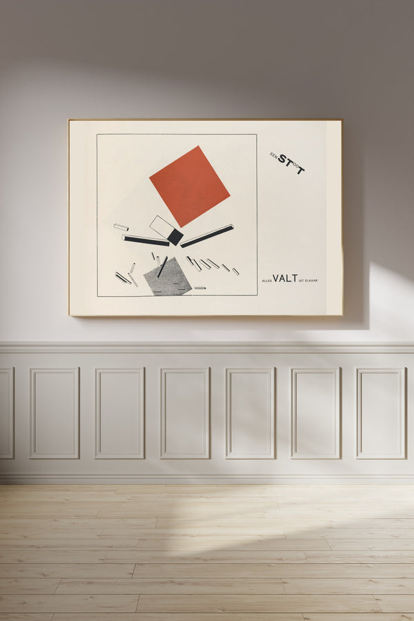 El Lissitzky — Of Two Squares: Construction 4 (A Blow — Everything Falls Apart) | Suprematist Art Print
