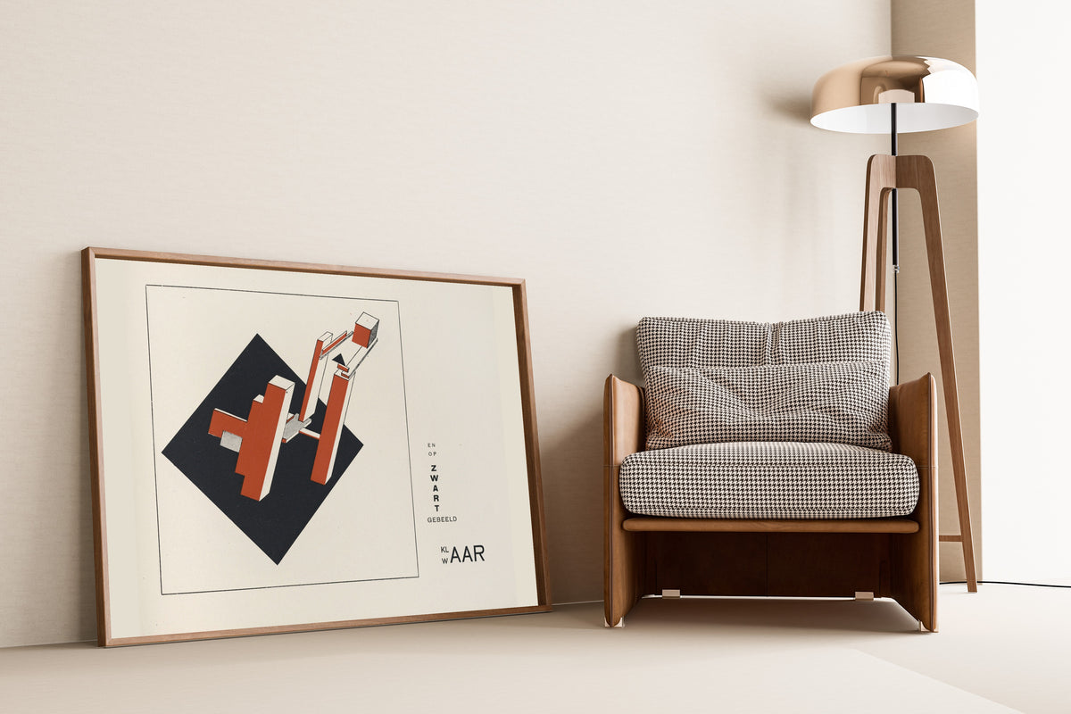 El Lissitzky — Of Two Squares: Construction 5 (And on Black, Clearly Formed) | Suprematist Art Print