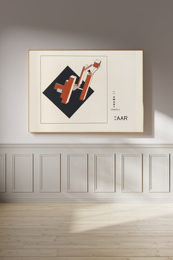 El Lissitzky — Of Two Squares: Construction 5 (And on Black, Clearly Formed) | Suprematist Art Print