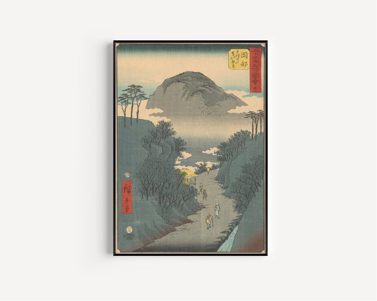 Utagawa Hiroshige — Famous Sights of the Fifty-three Stations: Okabe | Japanese Woodblock Print (Ukiyo-e)