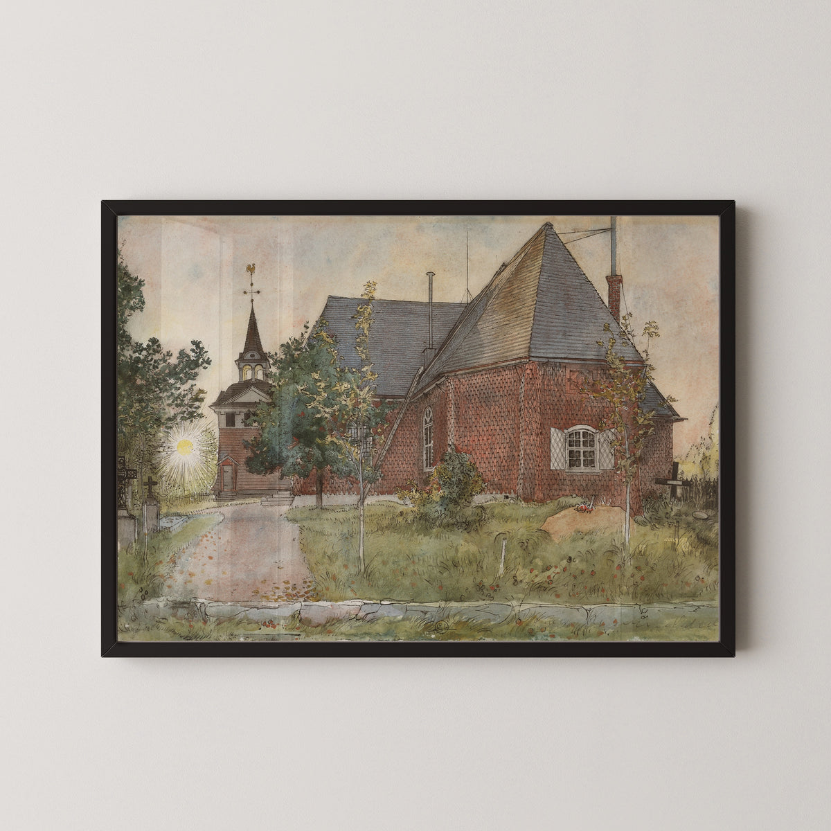 Carl Larsson — Old Sundborn Church | Swedish Watercolour Print