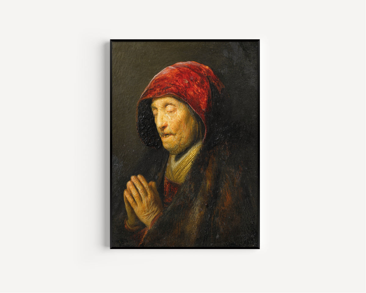 Rembrandt van Rijn — Old Woman Praying | Fine Art Print