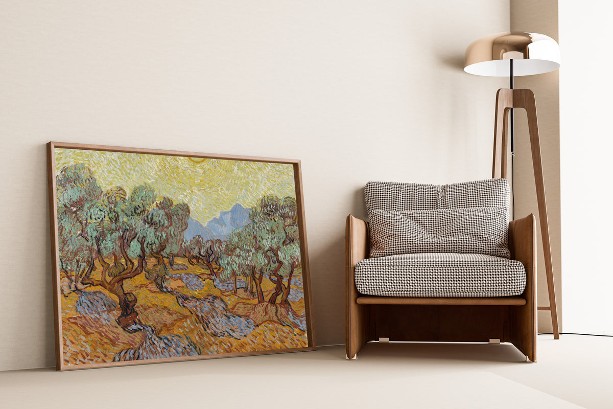 Vincent van Gogh — Olive Trees with Yellow Sky and Sun | Fine Art Print