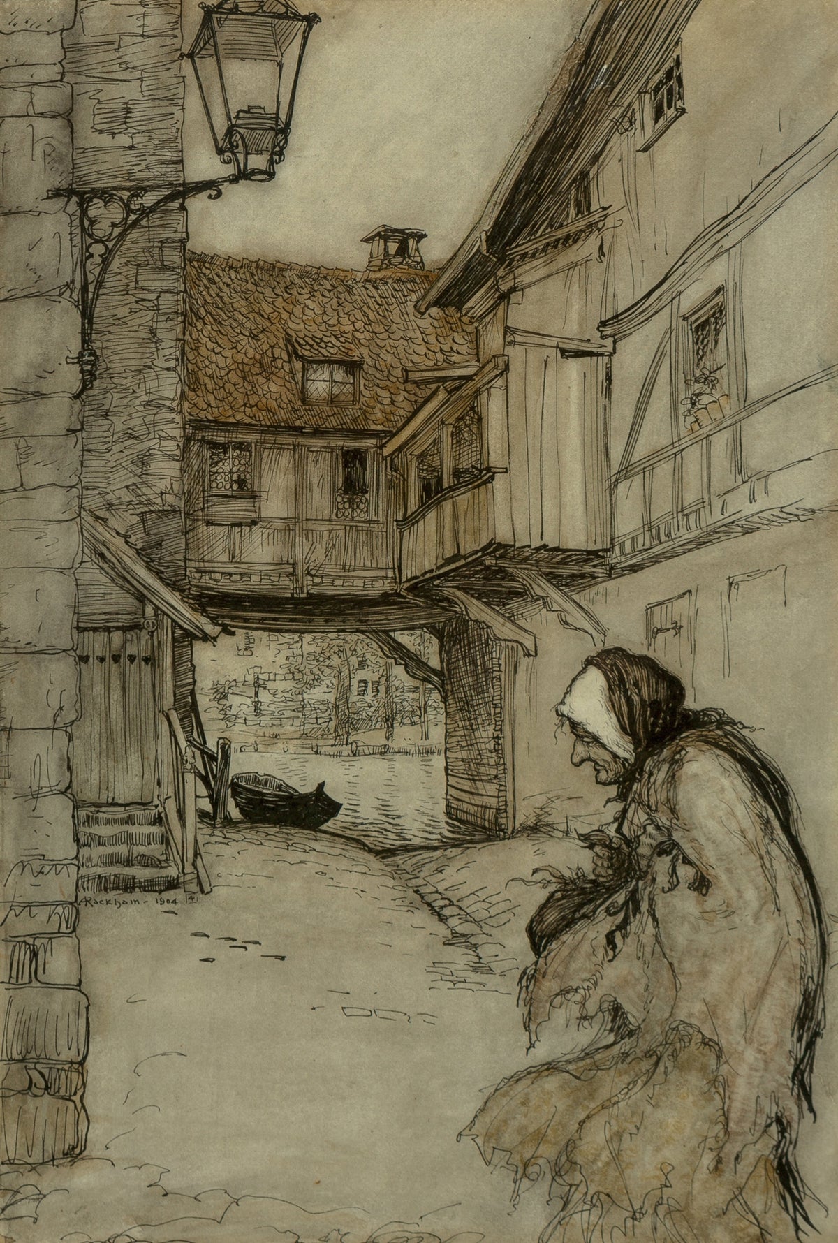 Arthur Rackham — Once There Was a Poor Old Woman Who Lived in a Village | Fairy Tale Illustration Print