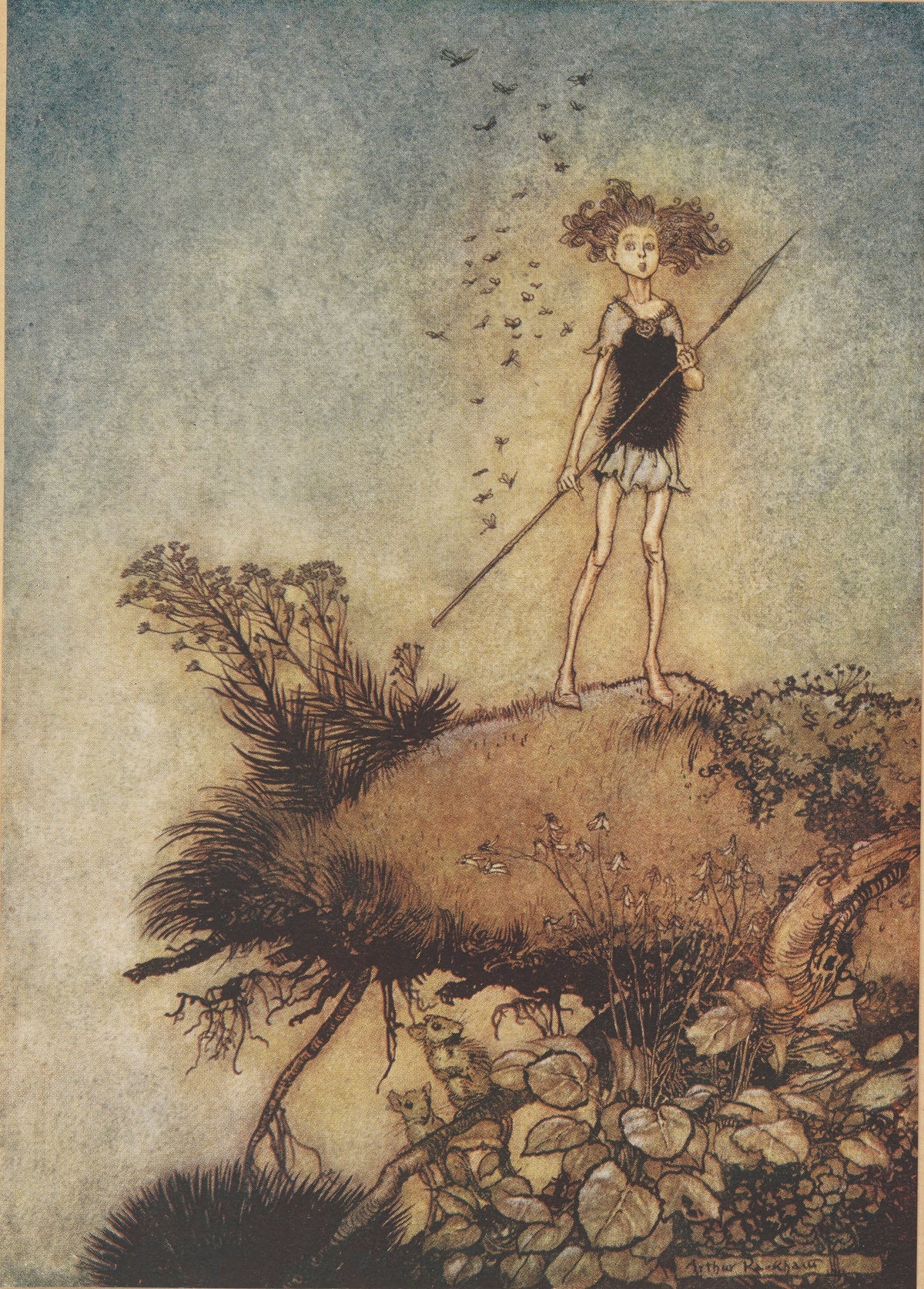 Arthur Rackham — One Aloof Stand Sentinel | Shakespeare Illustration Print