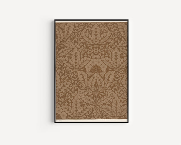 Theo Nieuwenhuis — Ontwerp voor behang met bladeren en bloemen [Wallpaper design with leaves and flowers] | Art Nouveau Print