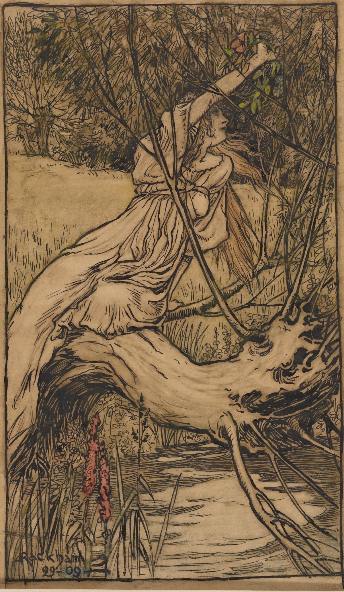 Arthur Rackham — Ophelia | Shakespeare Illustration Print