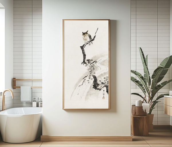 Hanabusa Itchō — An Owl Perched in a Tree | Japanese Ink Painting Art Print