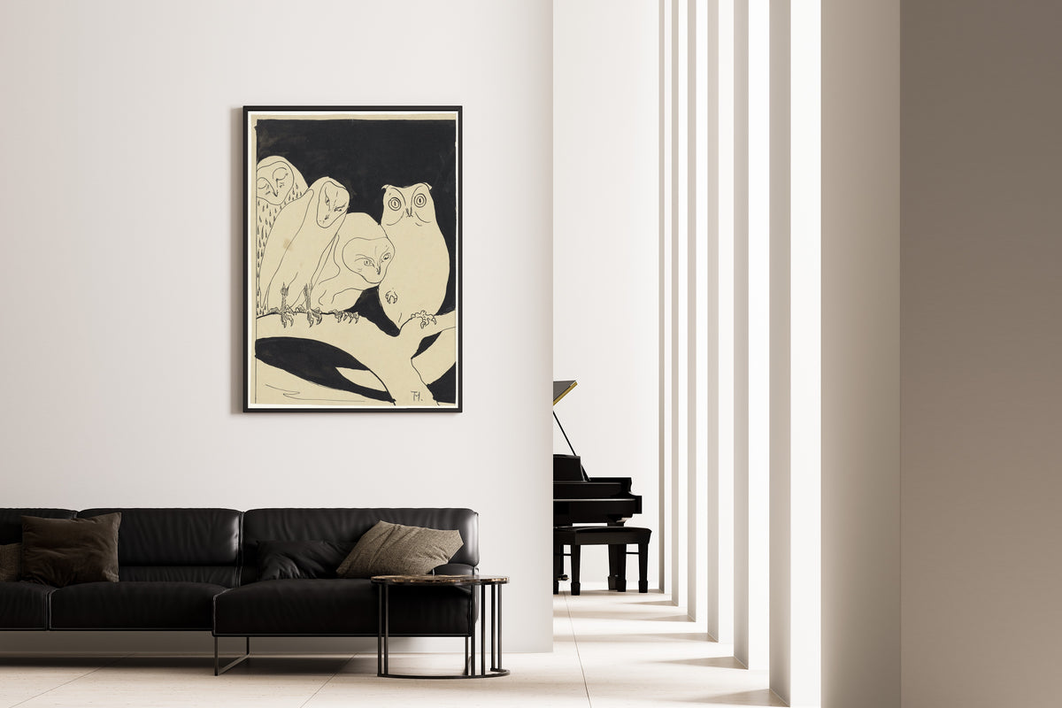Theo van Hoytema — Owls on a Branch | Art Nouveau Print