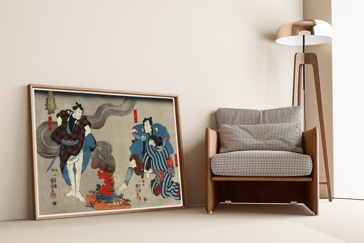Utagawa Kuniyoshi — Oyone, Magoshichi, Taheiji | Japanese Woodblock Print (Ukiyo-e)