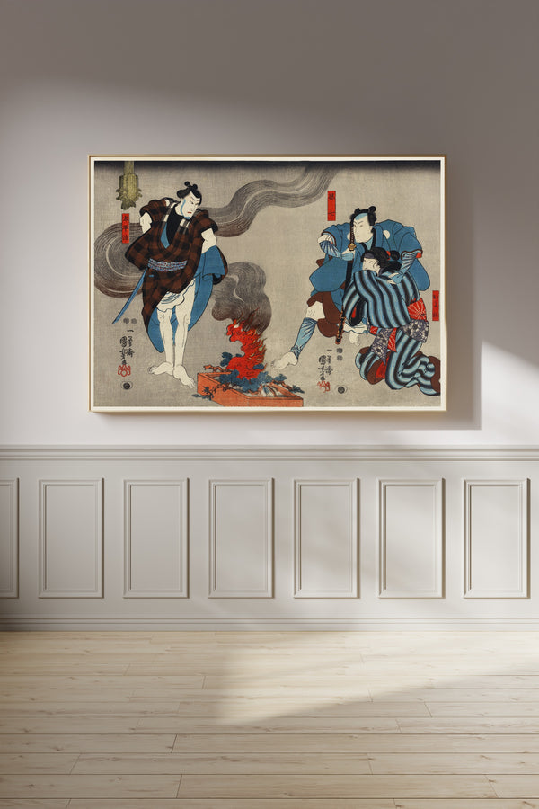 Utagawa Kuniyoshi — Oyone, Magoshichi, Taheiji | Japanese Woodblock Print (Ukiyo-e)