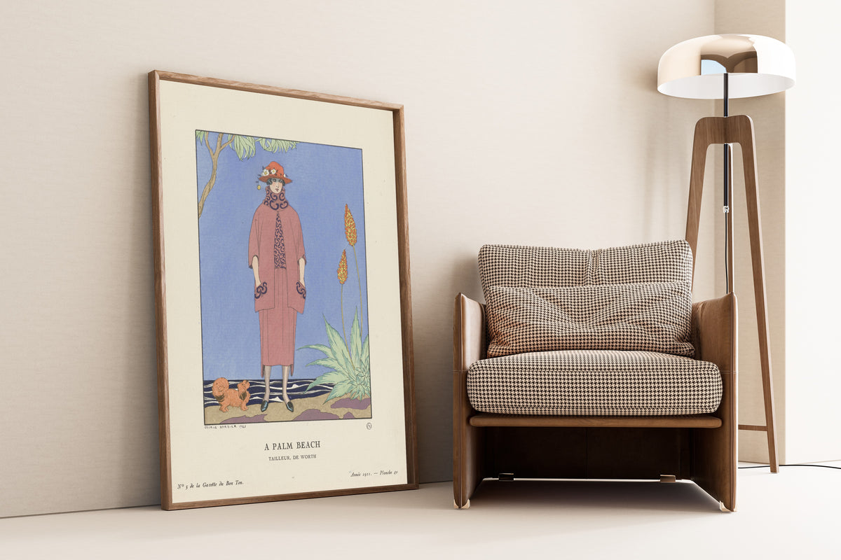 George Barbier — À Palm Beach, tailleur de Worth | Art Deco Fashion Print