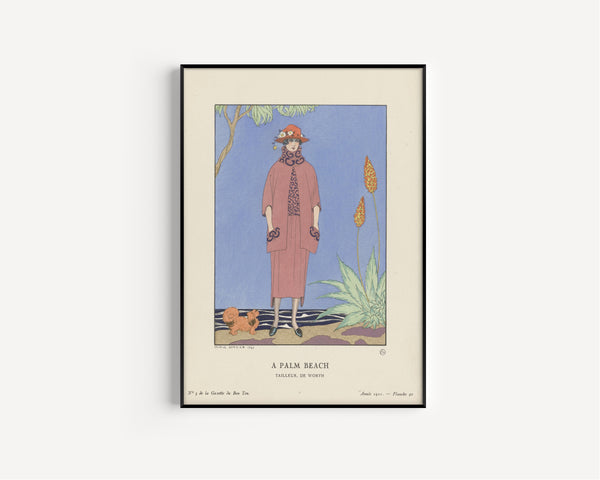 George Barbier — À Palm Beach, tailleur de Worth | Art Deco Fashion Print