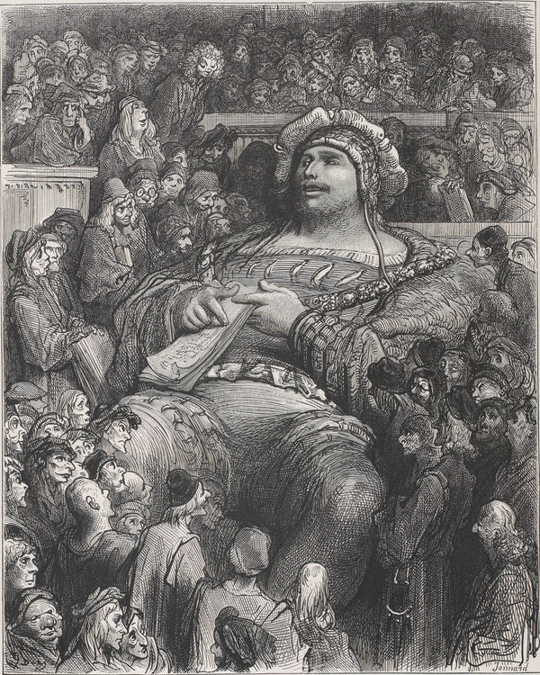 Gustave Doré — Pantagruel Debates the Scholars | Wood Engraving Print