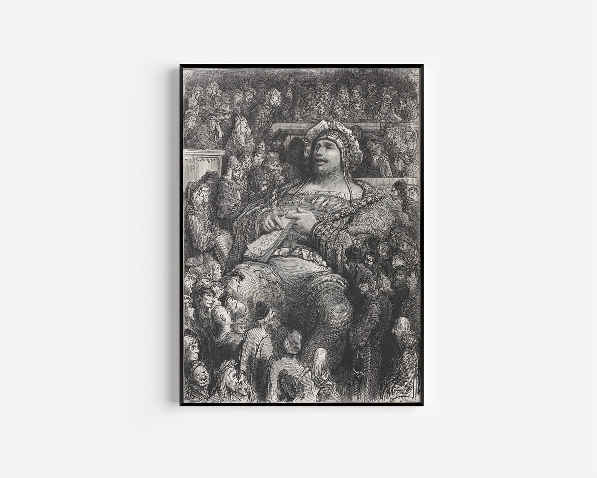 Gustave Doré — Pantagruel Debates the Scholars | Wood Engraving Print
