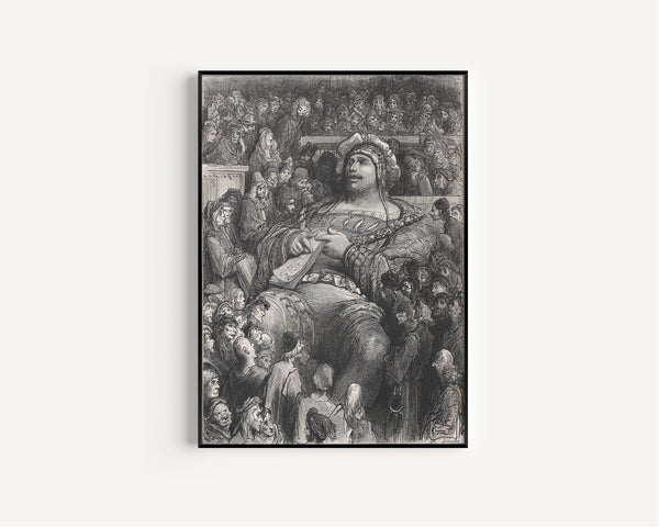 Gustave Doré — Pantagruel Debates the Scholars | Wood Engraving Print