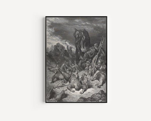 Gustave Doré — Pantagruel Seizes Loup Garou by the Feet | Wood Engraving Print