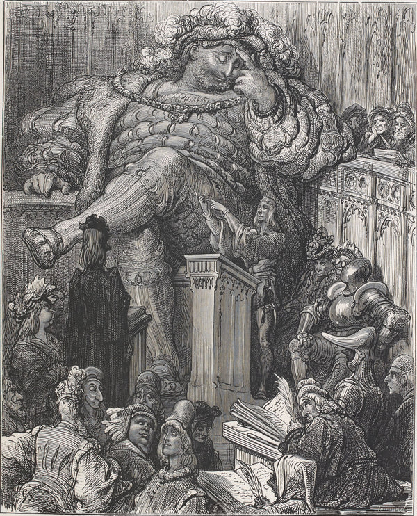 Gustave Doré — Pantagruel at the Debate by Signs | Wood Engraving Print
