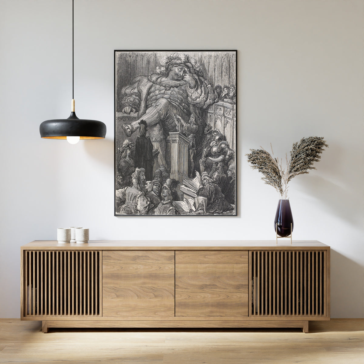 Gustave Doré — Pantagruel at the Debate by Signs | Wood Engraving Print
