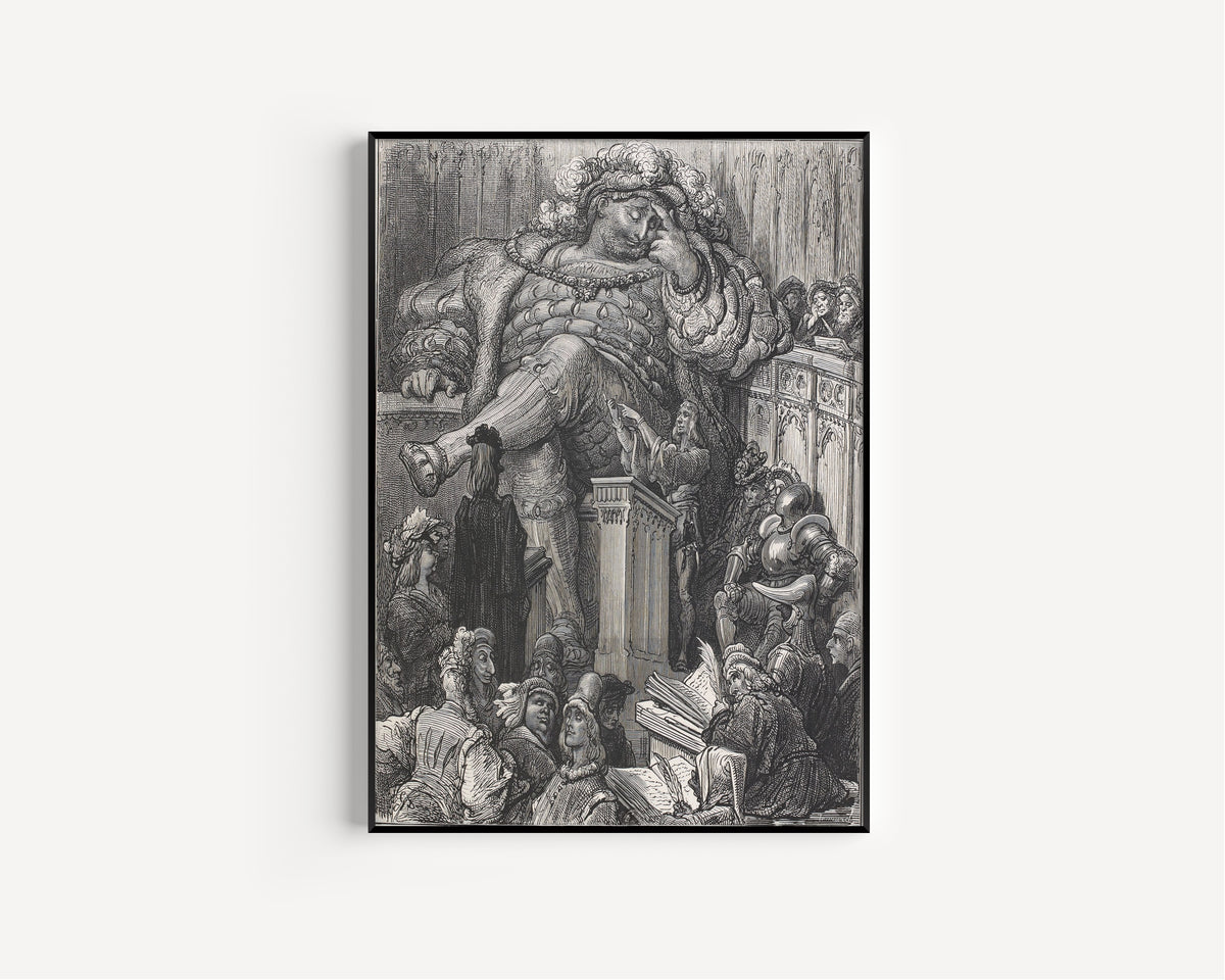 Gustave Doré — Pantagruel at the Debate by Signs | Wood Engraving Print